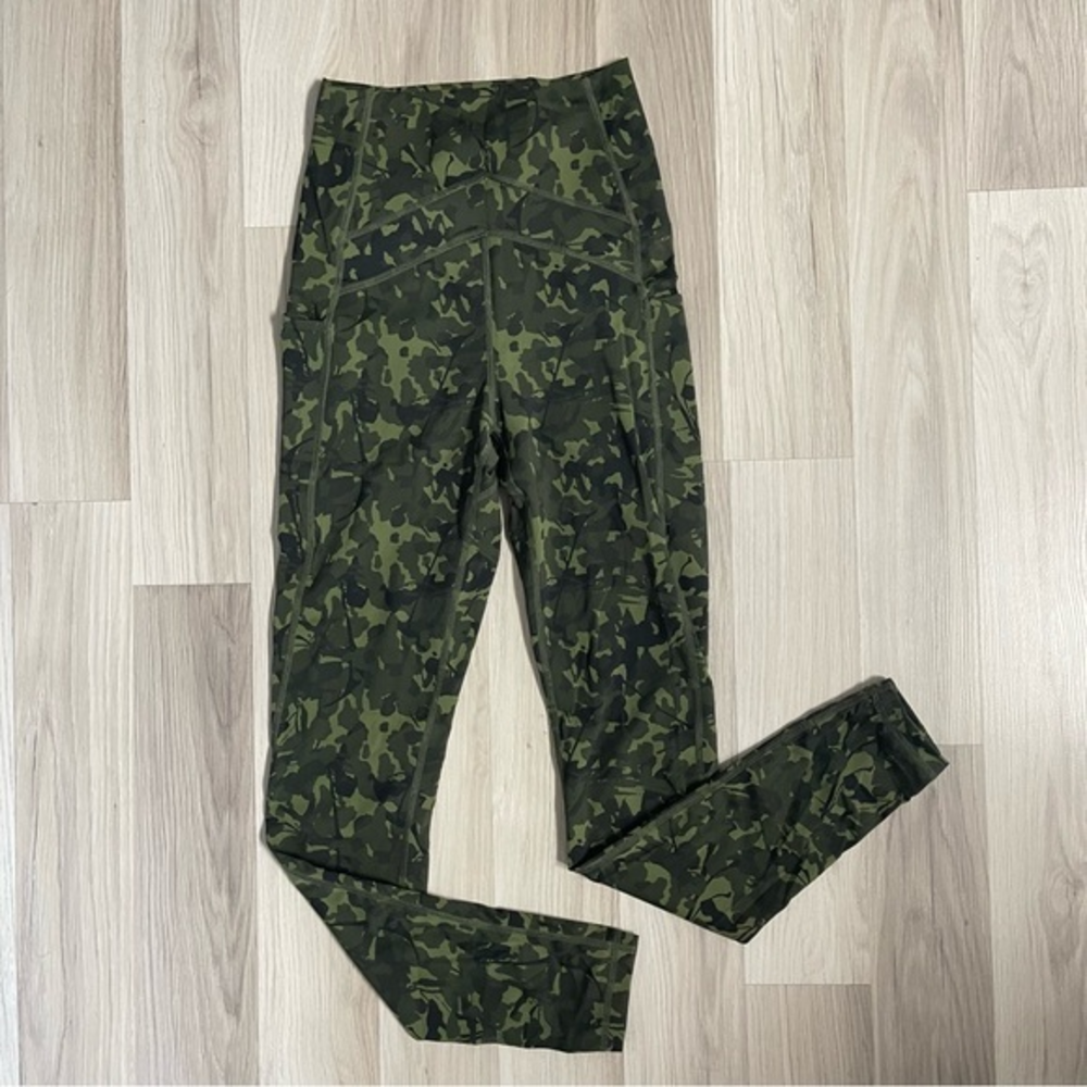 1st Phorm‎ Green Camo Tights High Waisted Stretchy Leggings Size S